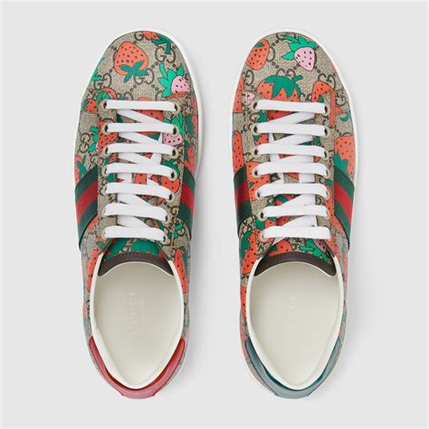 women's ace gg gucci strawberry sneaker|Gucci ace sneakers women.